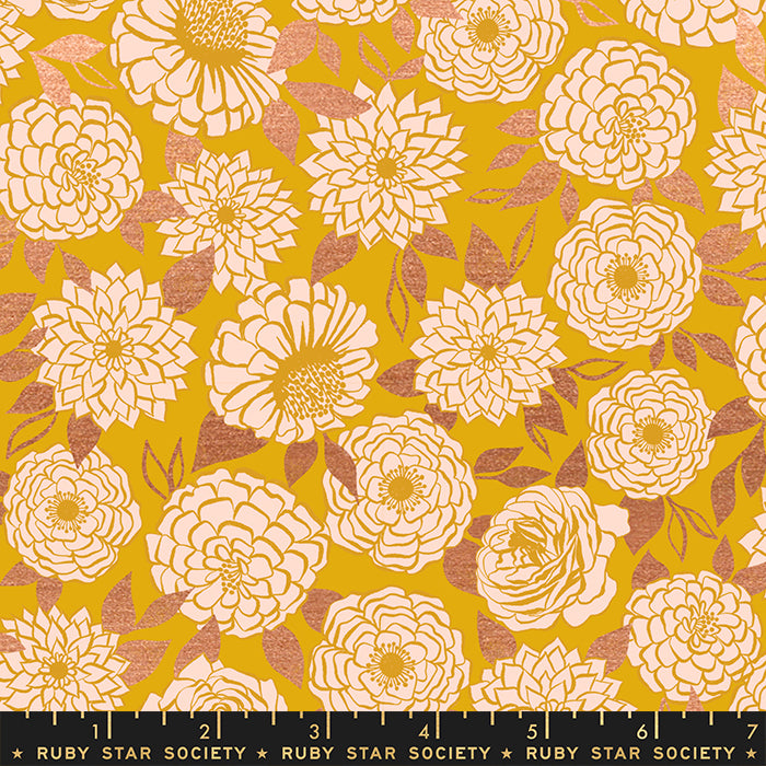 Stay Gold by Melody Miller of Ruby Star Society RS0022-11M Metallic Goldenrod Cotton Woven Fabric