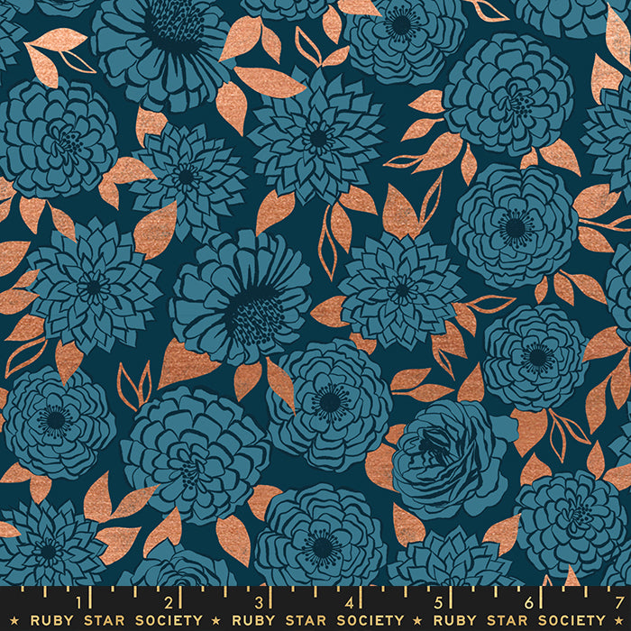 Stay Gold by Melody Miller of Ruby Star Society RS0022-15M Metallic Peacock Cotton Woven Fabric