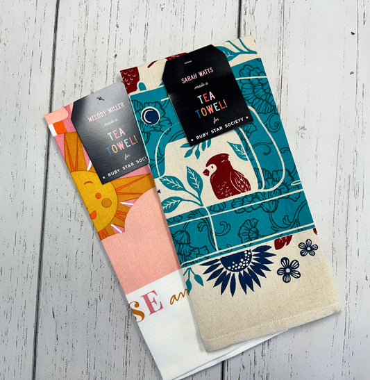New Arrival: Ruby Star Society Sewing Garden by Sarah Watts Tea Towels   RS7050
