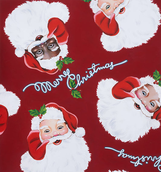 Christmas Time Santa Around the World Red 8955b Cotton Woven Fabric