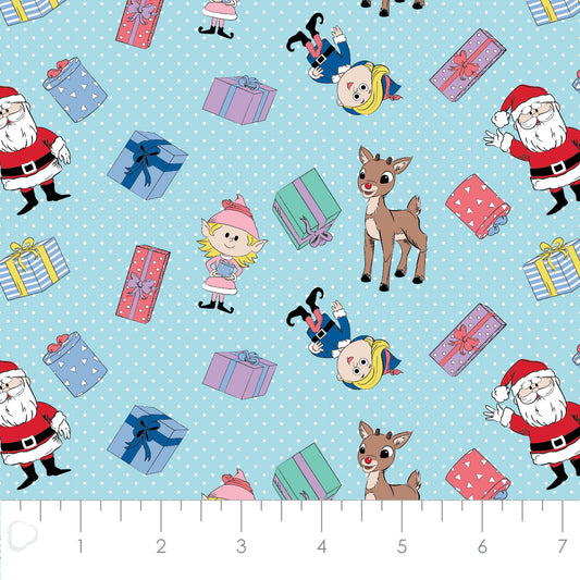 Licensed Character Winter Holiday III Santaβs Workshop Light Blue 62010215-01 Cotton Woven Fabric