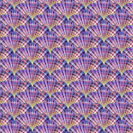 Night Vision Digital by Simon Jaiduk Scallop Multi Color DP25092-100 Cotton Woven Fabric