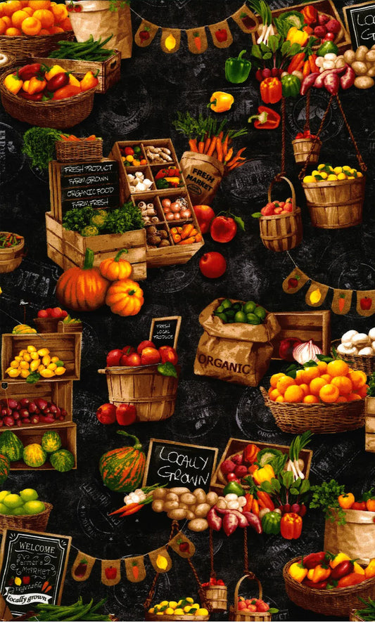 Market Place Digital Scene 594911 Cotton Woven Fabric