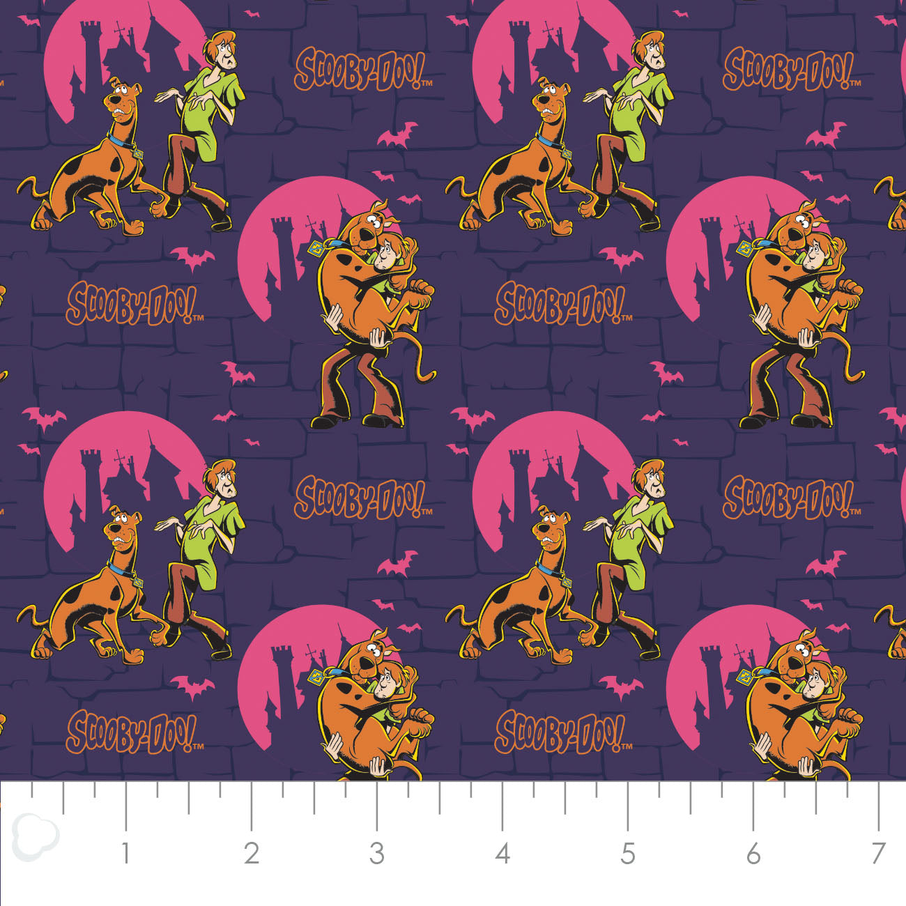Licensed Character Halloween III Scooby Doo Ruh-Roh Bricks Purple    23700534-01 Cotton Woven Fabric