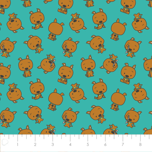 Licensed Scooby Doo Chibi Scooby Teal    23700519-02 Cotton Woven Fabric