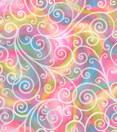 Rainbow Rose by Carol Cavlaris Scroll Pale    29202-PX Cotton Woven Fabric