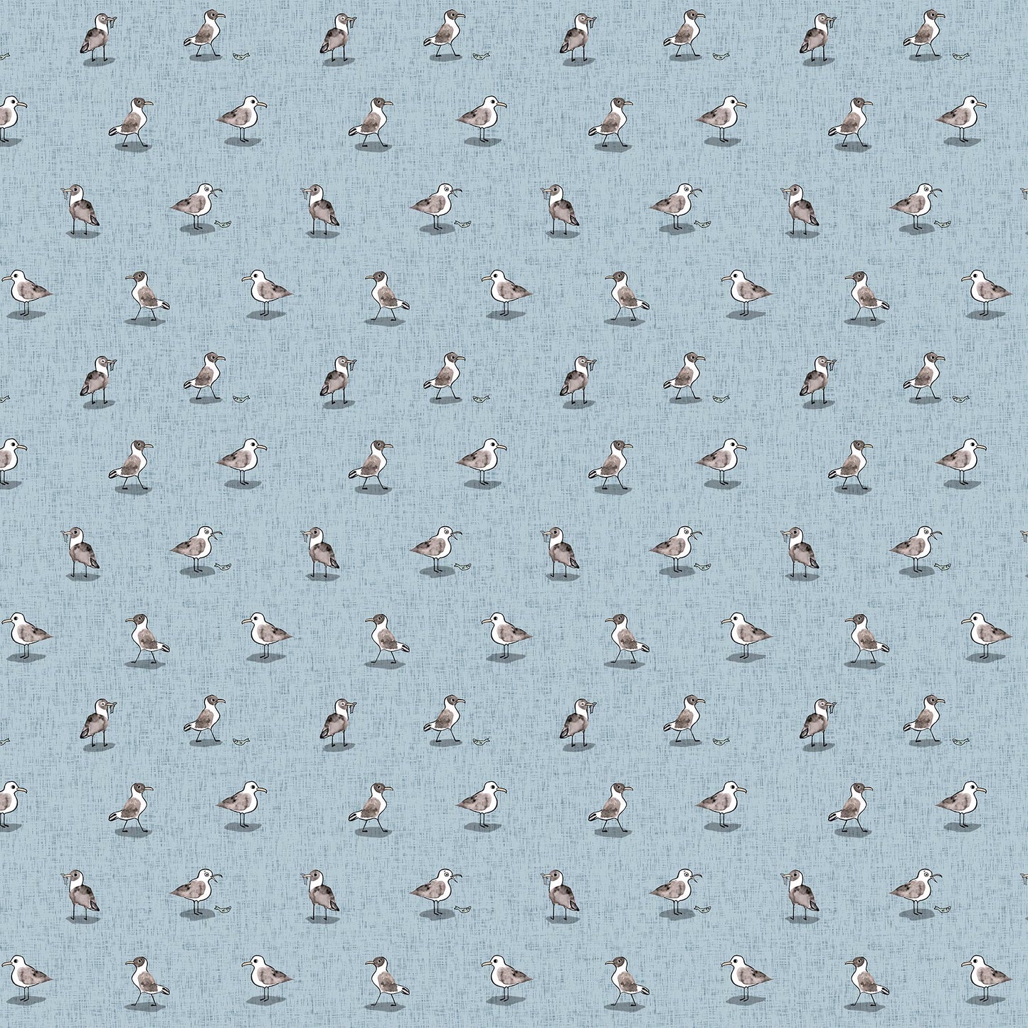 Calm Waters by Bernadett Urbanovics Seagulls Blue    90611-40 Cotton Woven Fabric