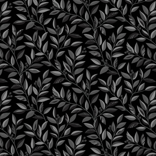 Divine Vines by Color Principle Serpentine Vine Black  118" Wideback   2935W-99 Cotton Woven Fabric