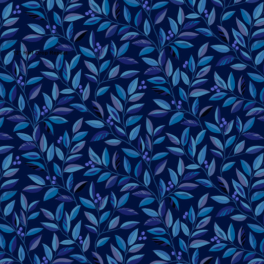 Divine Vines by Color Principle Serpentine Vine Blue 118" Wideback 2935W-77 Cotton Woven Fabric