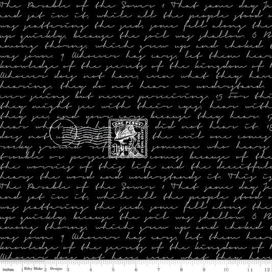 Sew Journal by J. Wecker Frisch Sewer Parable Text Black    C13891-BLACK Cotton Woven Fabric
