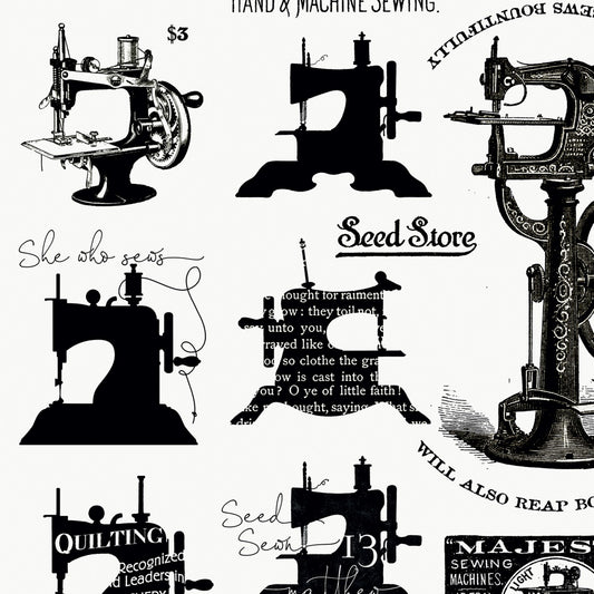 She Who Sew Home Deco by J. Wecker Frisch Sewing Machines Off White  Home Deco HD12501R-OFFWHITE Cotton  Fabric