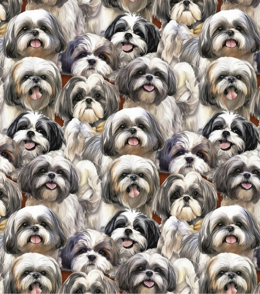 Doggies! Shih Tzu Multi packed DX-4818-3C-1 Cotton Woven Fabric