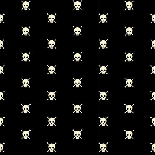 Boo by Faye Guanipa Skull and Bones Black    ST-DFG2458BLACK Cotton Woven Fabric