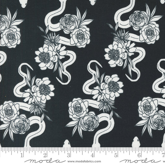 Noir by Alli K Design Slithering Snakes Midnight Ghost 11542-13 Cotton Woven Fabric