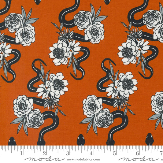 New Arrival: Noir by Alli K Design Slithering Snakes Pumpkin    11542-14 Cotton Woven Fabric