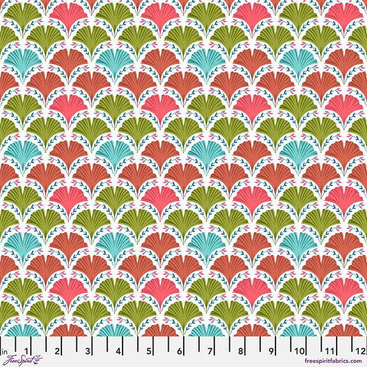 Land Art 2 by Odile Bailloeul Small Ginkgo PWOB069.WHITE Cotton Woven Fabric