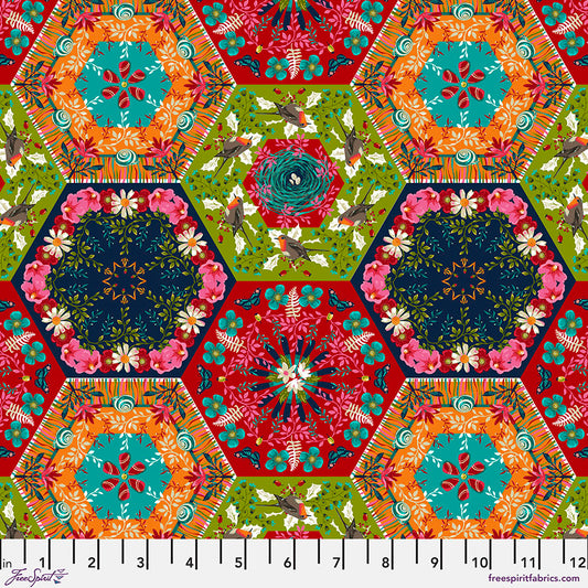 Land Art 2 by Odile Bailloeul Small Rounds    PWOB066.MULTI Cotton Woven Fabric