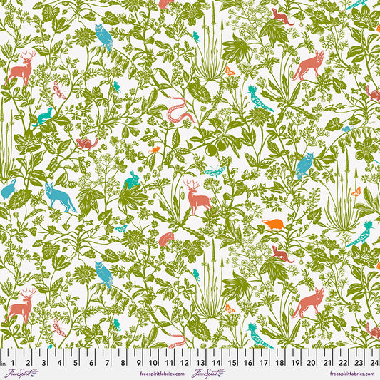 Land Art 2 by Odile Bailloeul Small Silhouettes PWOB063.WHITE Cotton Woven Fabric