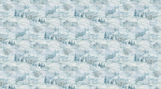 Soar by Deborah Edwards and Melanie Samra Trees Moody Blues Light    DP24586-41 Cotton Woven Fabric