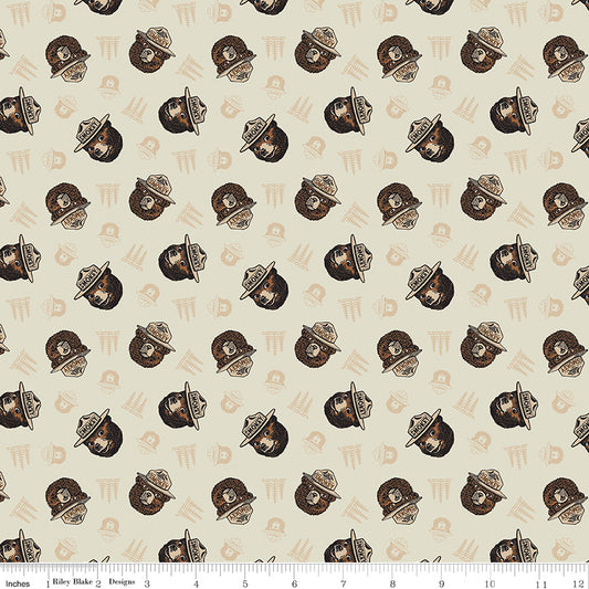 New Arrival: Only You Licensed Smokey Bear Smokey Cream Toss    C14641-CREAM Cotton Woven Fabric
