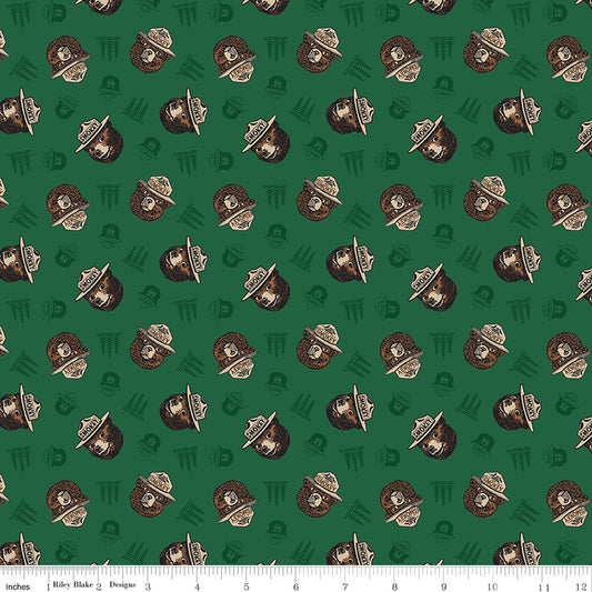 New Arrival: Only You Licensed Smokey Bear Smokey Forest Toss    C14641-FOREST Cotton Woven Fabric