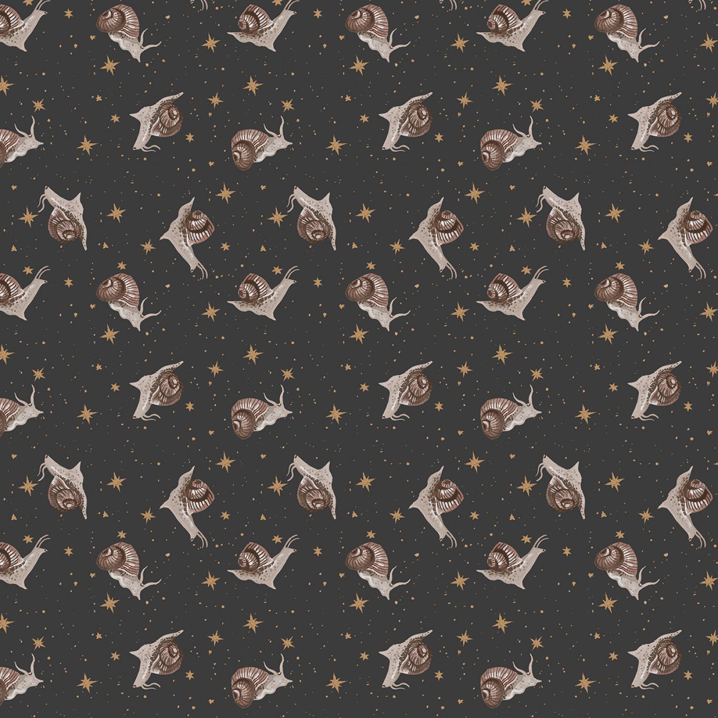 Goblincore by Rae Ritchie Snails Carbon    ST-DRR2541CARBON Cotton Woven Fabric