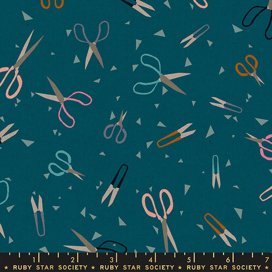 Darlings 2 by Ruby Star Society Snip Snip Teal RS5066-12L Canvas