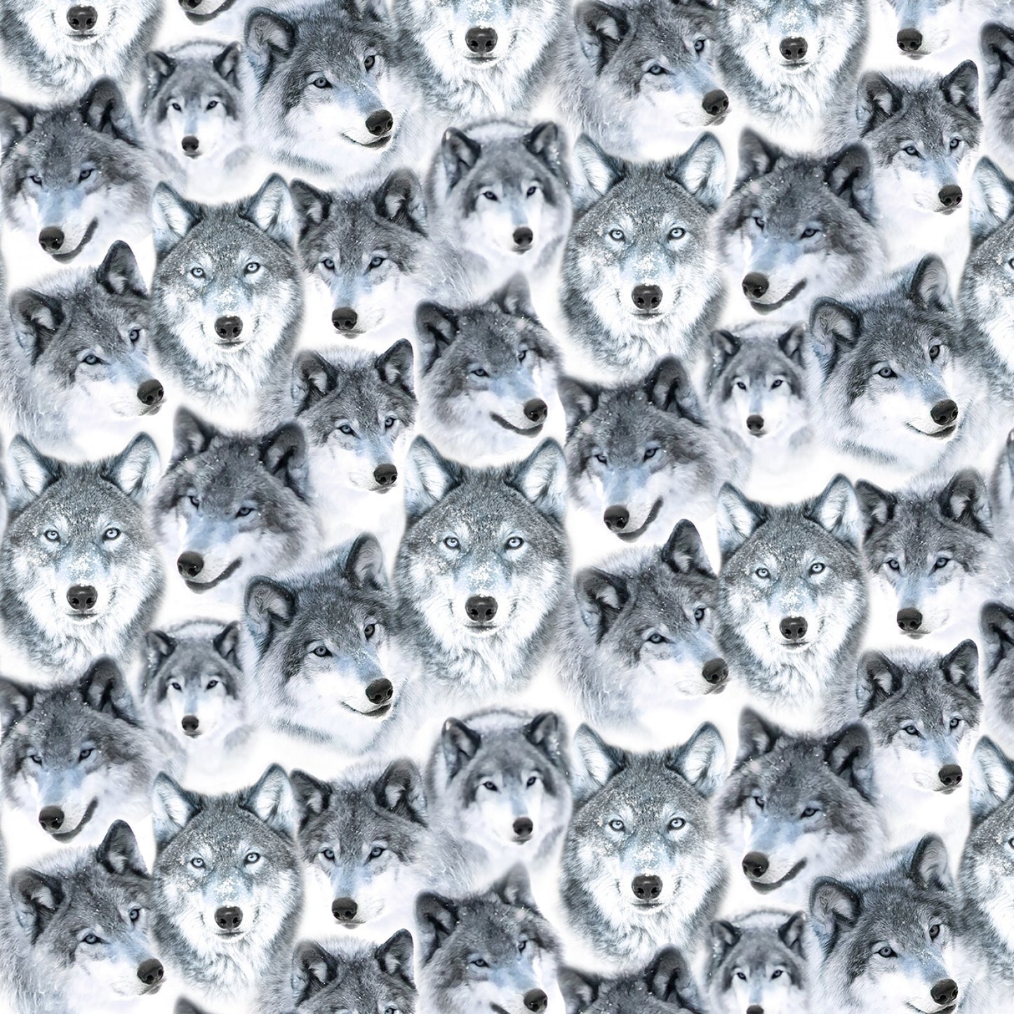 Mountain Air Snow Packed Wolves    CD1645-SNOW Cotton Woven Fabric