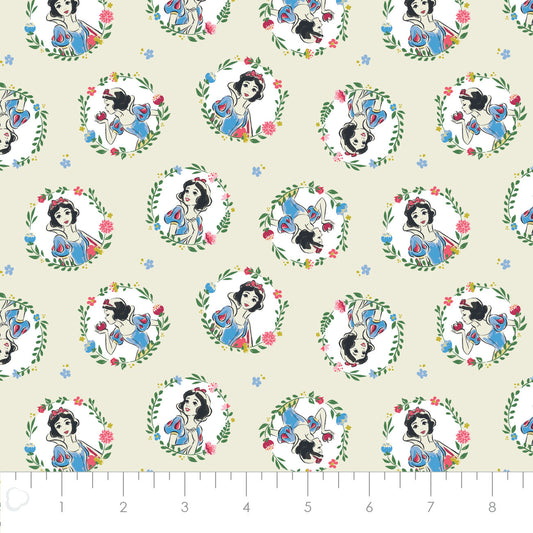 Licensed Snow White and the Seven Dwarfs Snow White Wreaths Cream 85102002-01 Cotton Woven Fabric