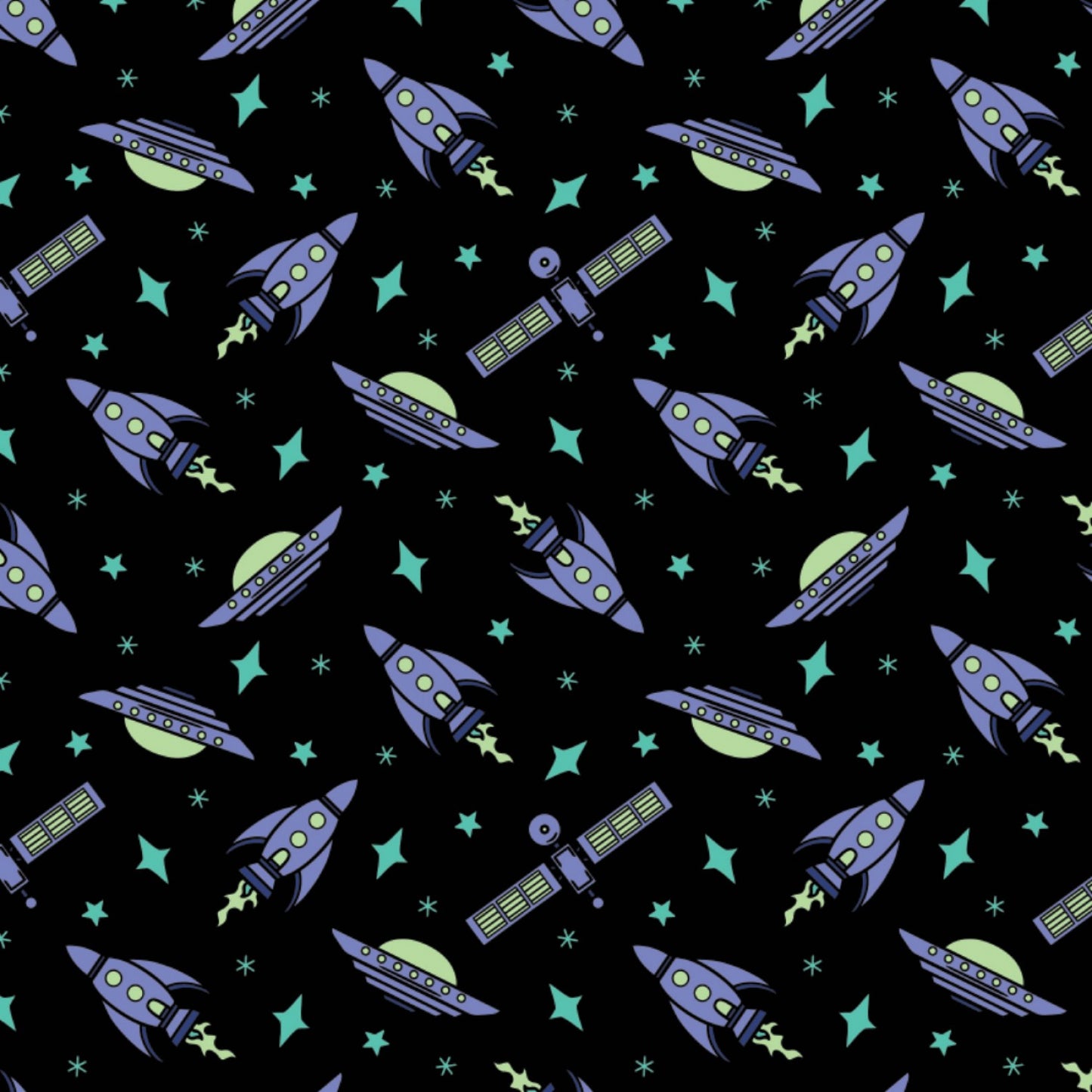 I Want to Believe Space Exploration Black    21210502-1 Cotton Woven Fabric