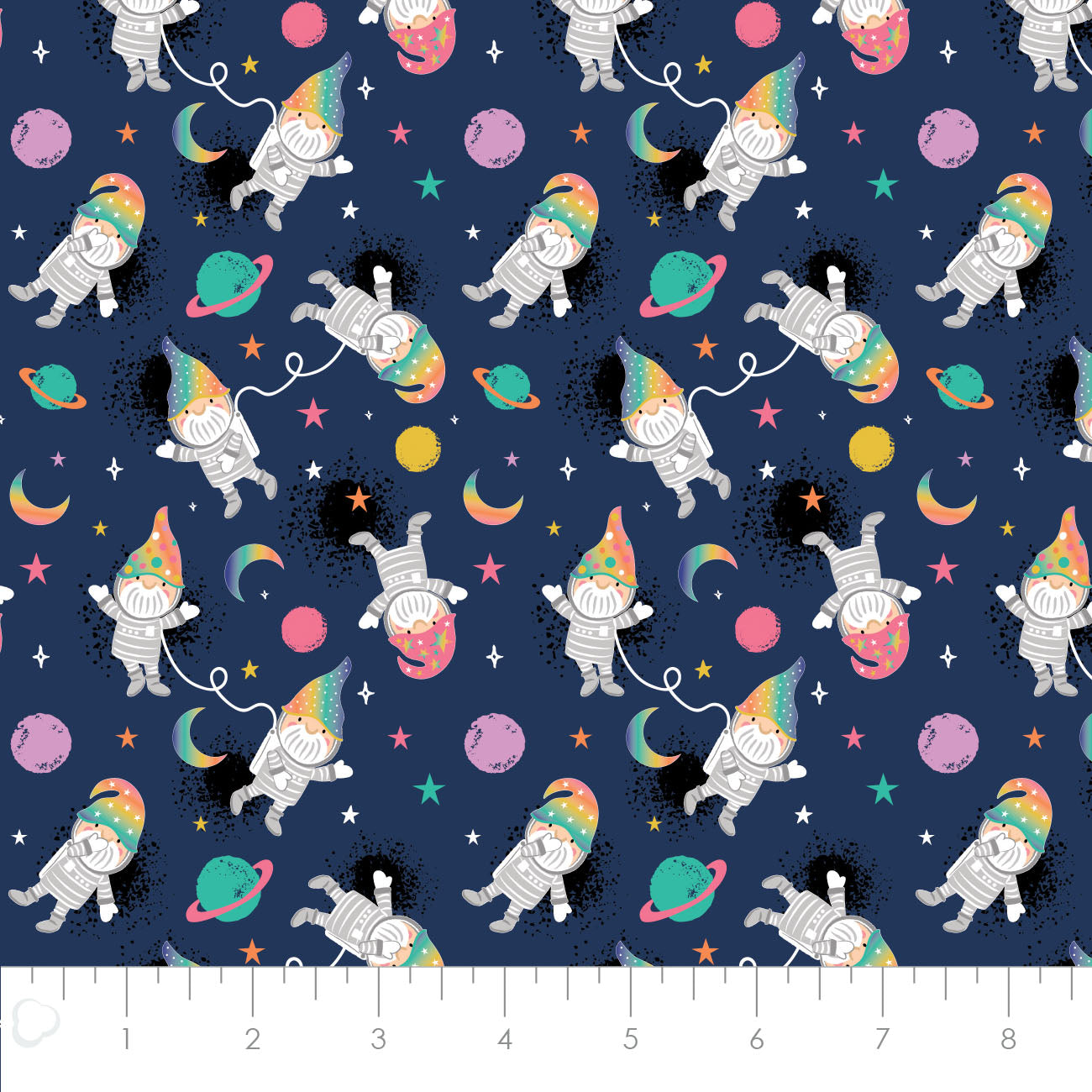 Magical Space Space Gnomes Navy    50211001-01 Cotton Woven Fabric