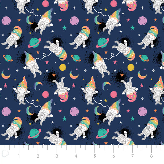 Magical Space Space Gnomes Navy 50211001-01 Cotton Woven Fabric