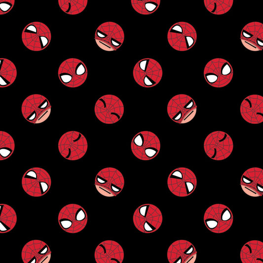 Licensed Spider-Man 4 Spider-Man Emoji Black  13250102-2 Cotton Woven Fabric