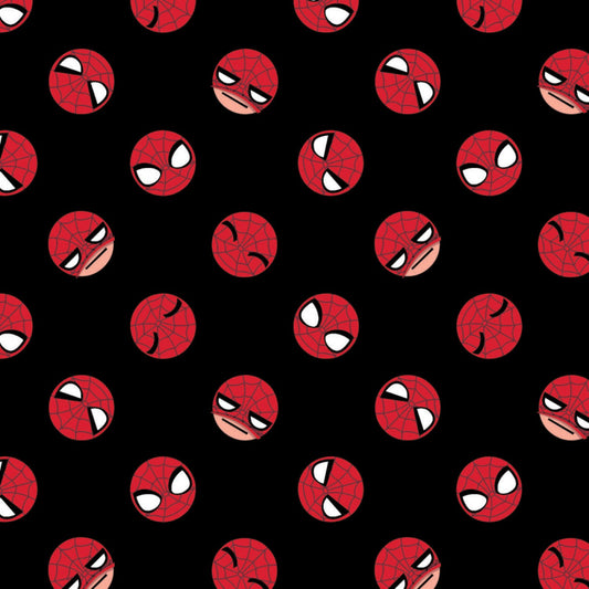 Licensed Spider-Man 4 Spider-Man Emoji Black 13250102-2 Cotton Woven Fabric