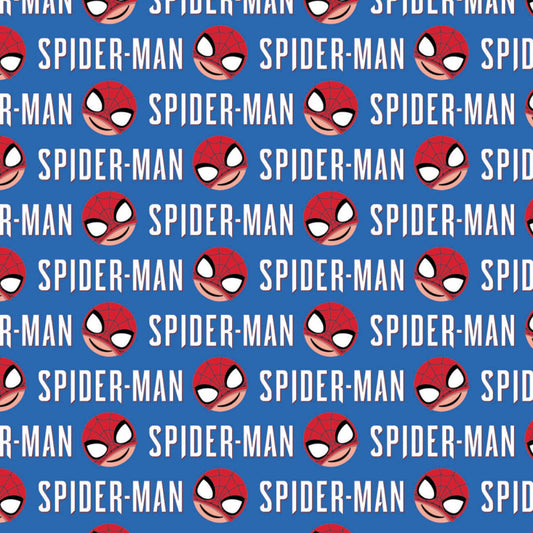 Licensed Spider-Man 4 Spider-Man Logo Blue 13250105-1 Cotton Woven Fabric