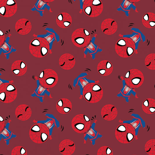 Licensed Spider-Man 4 Spider-Man Poses Red 13250101-2 Cotton Woven Fabric