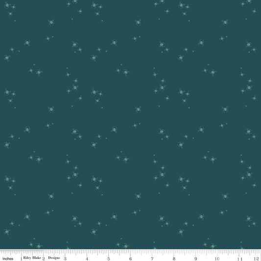 New Arrival: Little Witch by Jennifer Long Spider Dots Jade    C14566-JADE Cotton Woven Fabric