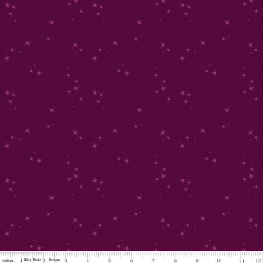 New Arrival: Little Witch by Jennifer Long Spider Dots Purple    C14566-PURPLE Cotton Woven Fabric