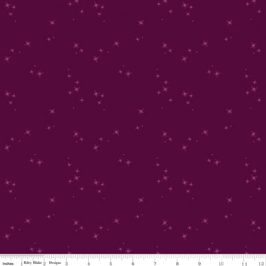 Little Witch by Jennifer Long Spider Dots Purple C14566-PURPLE Cotton Woven Fabric