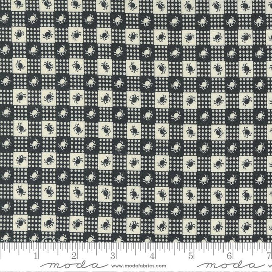 Owl-O-Ween by Urban Chiks Spider Gingham Midnight 31194-17 Cotton Woven Fabric