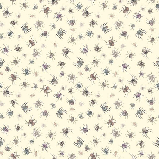 Creepsville by Morris Creative Group Spider Toss Light Green 30207E Cotton Woven Fabric