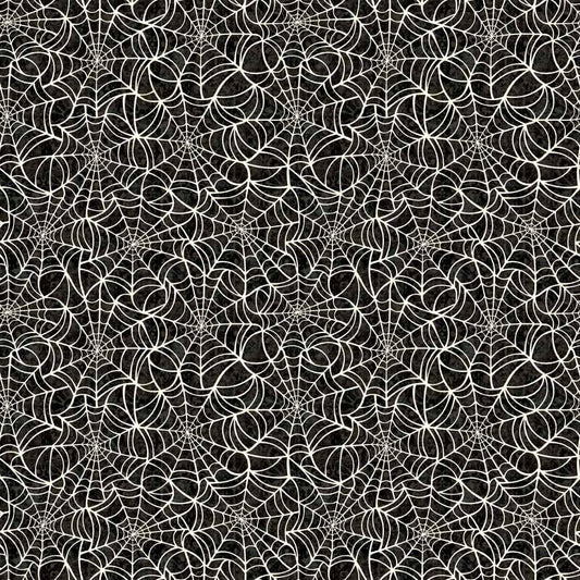 New Arrival: Creepsville by Morris Creative Group Spiderweb Charcoal    30206K Cotton Woven Fabric