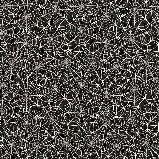 Creepsville by Morris Creative Group Spiderweb Charcoal 30206K Cotton Woven Fabric