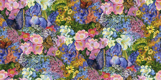 Power Of The Elements Digital by Josephine Wall Spring Floral 19187-MLT-CTN-D Cotton Woven Fabric