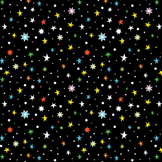 Lift Off Glow in the Dark Star Gazing Black Glows in the Dark  12609GB-12 Cotton Woven Fabric