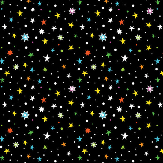 Lift Off Glow in the Dark Star Gazing Black Glows in the Dark 12609GB-12 Cotton Woven Fabric