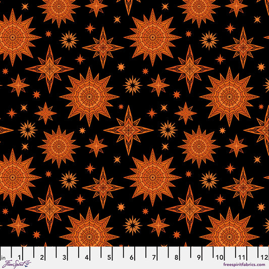 Scaredy Cat by Rachel Hauer Star Webs PWRH034.BLACK Cotton Woven Fabric