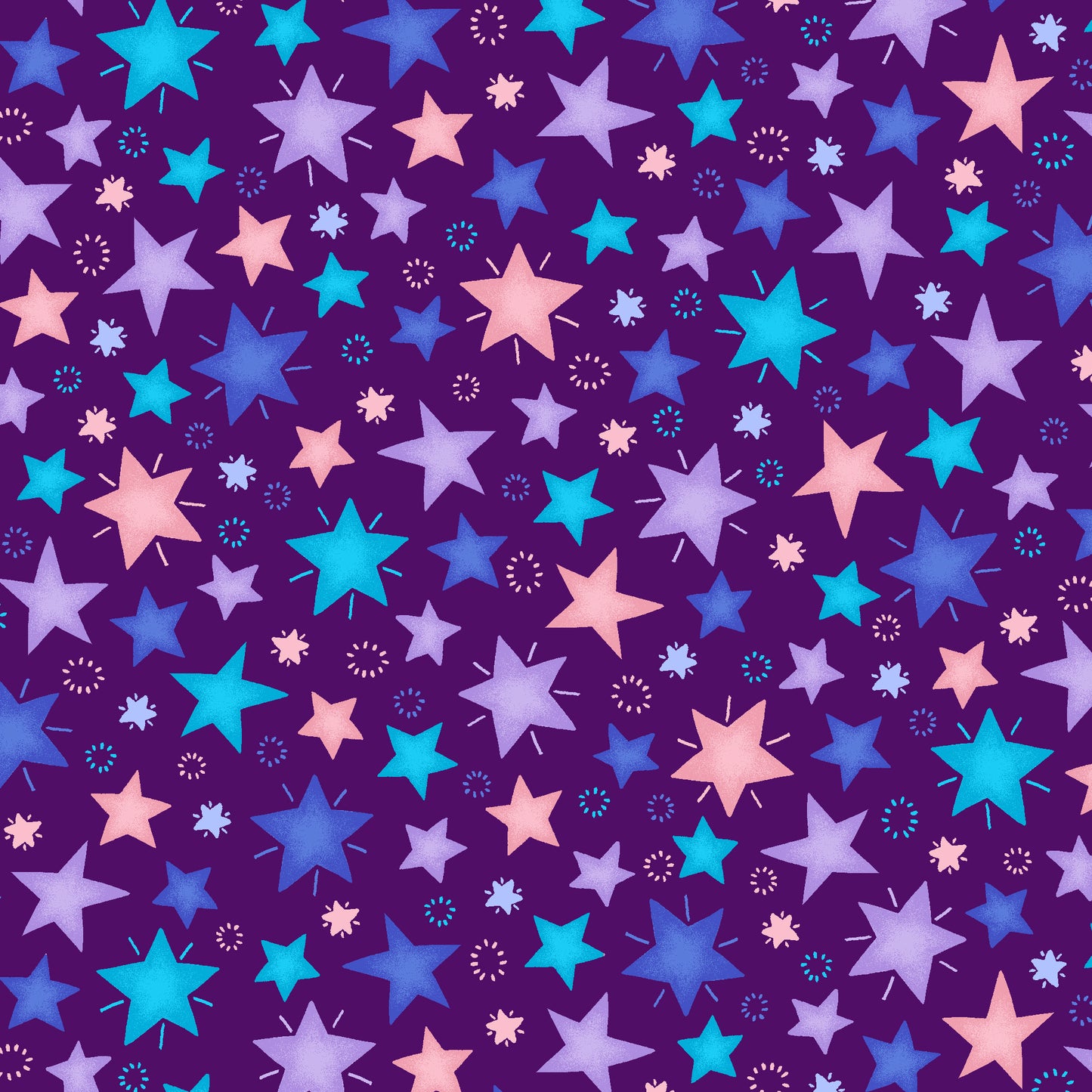 Sparkle Like a Unicorn by Danielle Hartgers Stars Dk. Purple    1861-55 Cotton Woven Fabric