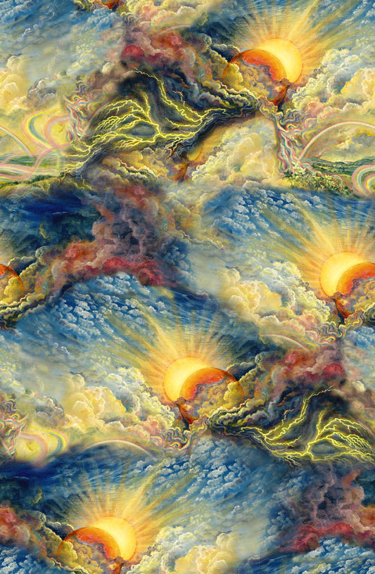 Power Of The Elements Digital by Josephine Wall Stormy Sky    19186-MLT-CTN-D Cotton Woven Fabric