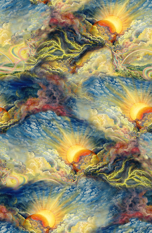 Power Of The Elements Digital by Josephine Wall Stormy Sky 19186-MLT-CTN-D Cotton Woven Fabric